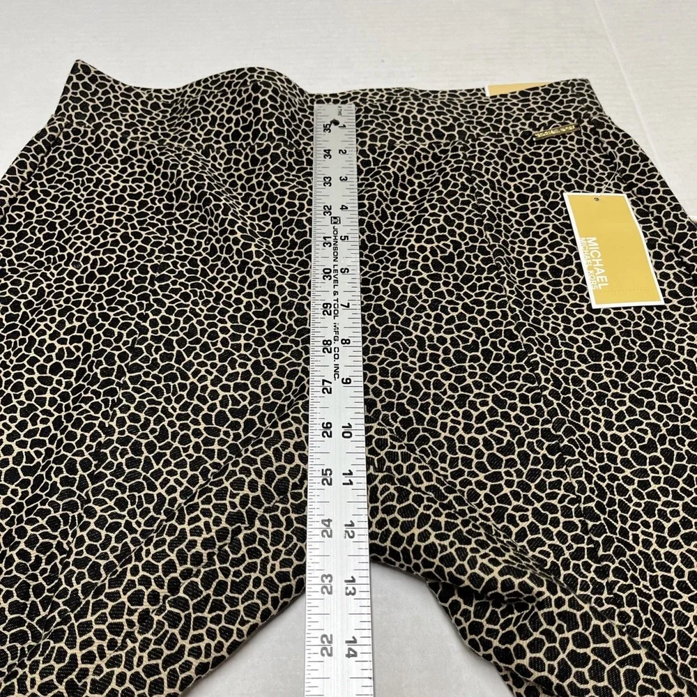 Michael Kors Pants Womens M Brown Print Pull On Flare Split Leg High Rise Casual